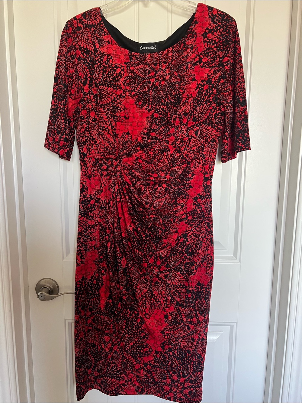 Connected Women’s Red & Black Patterned Dress - Size 10